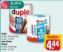 REWE DE Duplo oder Kinder Riegel tilbud