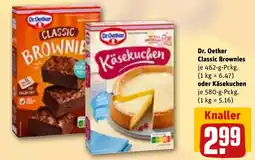 REWE DE Dr Oetker Classic Brownies oder Käsekuchen tilbud