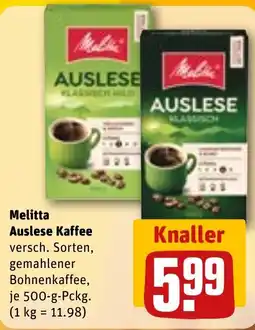 REWE DE Melitta Auslese Kaffee tilbud
