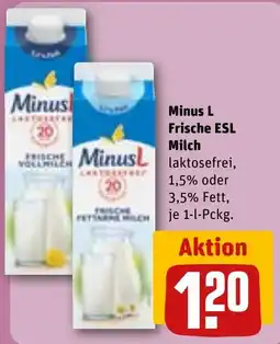 REWE DE Minus L Frische ESL Milch tilbud