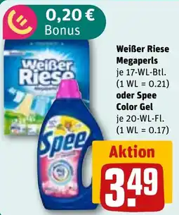 REWE DE Weißer Riese Megaperls oder Spee Color Gel tilbud