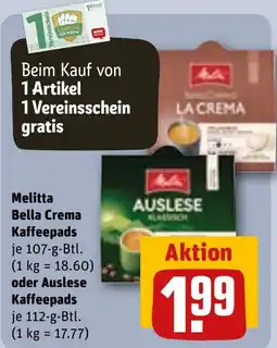 REWE DE Melitta Bella Crema Kaffepads tilbud