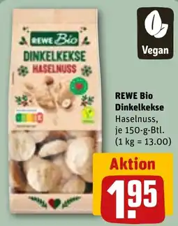 REWE DE REWE Bio Dinkelkekse Haselnuss tilbud