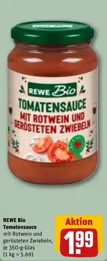 REWE DE Rewe Bio Tomatensauce mit Rotwein und gerösteten Zwiebeln tilbud