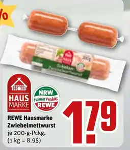 REWE DE REWE Hausmarke Zwiebelmettwurst tilbud
