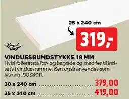 jem & fix Vinduesbundstykke 18 mm tilbud