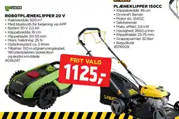 jem & fix Frit valg - Robotplæneklipper 20 V / Plæneklipper 150CC tilbud