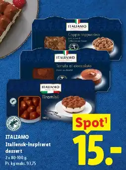 Lidl ITALIAMO Italiensk-inspireret (små desserter) tilbud