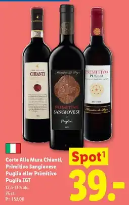 Lidl Corte Alle Mura - Chianti / Primitivo Sangiovese / Primitivo Puglia tilbud
