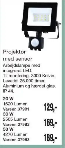 Harald Nyborg Projektør med sensor tilbud