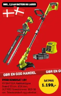 XL-BYG Ryobi kombisæt 18v tilbud