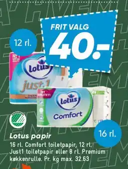 Bilka Lotus papir (toiletpapir) tilbud