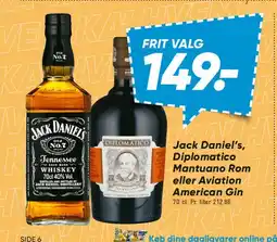 Bilka Jack Daniel's, Diplomatico Mantuano Rom eller Aviation American Gin tilbud