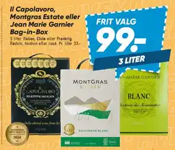 Bilka Il Capolavoro, Montgras Estate eller Jean Marie Garnier Bag-in-Box tilbud