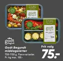 Bilka Godt Begyndt middagsretter tilbud