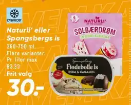 Bilka Naturlí eller Spangsbergs is tilbud
