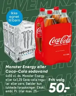 Bilka Monster Energy eller Coca-Cola sodavand (multipak) tilbud