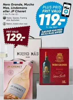 Bilka Nero Grande / Mucho Más / Lindemans / JP Chenet tilbud