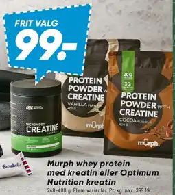 Bilka Proteinpulver og kreatin (Murph / Optimum Nutrition) tilbud