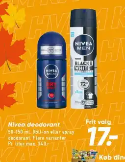 Bilka Nivea deodorant tilbud