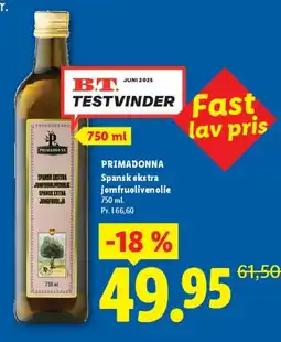 Lidl Primadonna spansk ekstra jomfruolivenolie tilbud
