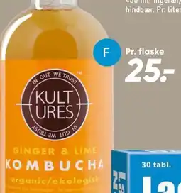 Bilka KULTURES Ginger & Lime Kombucha tilbud