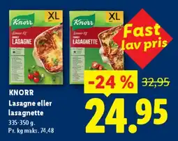 Lidl Knorr Lasagne / Lasagnette tilbud
