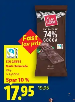 Lidl Fin Carré Extra Dark 74% Cocoa tilbud