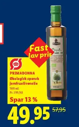 Lidl PRIMADONNA Økologisk spansk jomfruolivenolie tilbud