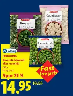 Lidl FRESHONA Broccoli, blomkål eller rosenkål tilbud