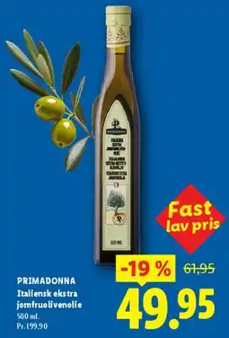 Lidl PRIMADONNA Italiensk ekstra jomfruolivenolie tilbud