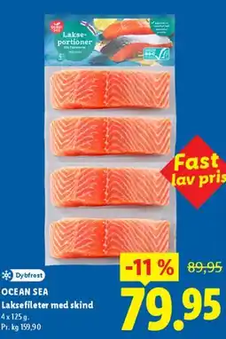 Lidl Laksefileter med skind tilbud