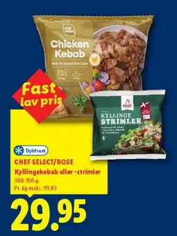 Lidl Kyllingekebab eller -strimler tilbud