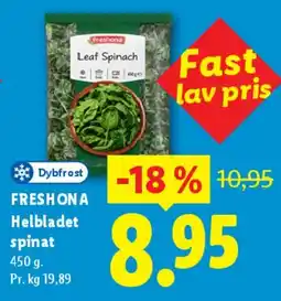 Lidl FRESHONA Helbladet spinat tilbud