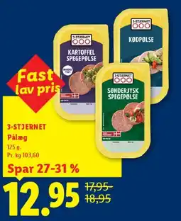 Lidl 3-STJERNET Pålæg tilbud