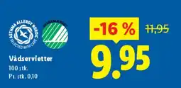 Lidl Vådservietter (prislabel) tilbud