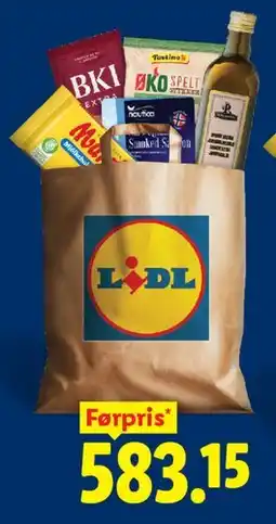 Lidl Indkøbspose med udvalg af varer tilbud