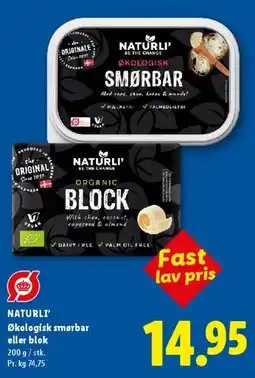 Lidl NATURLI' Økologisk smørbar / Block tilbud