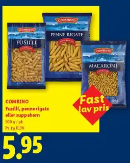Lidl Fusilli, penne rigate eller suppehorn tilbud