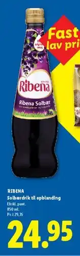Lidl Ribena solbærdrik tilbud