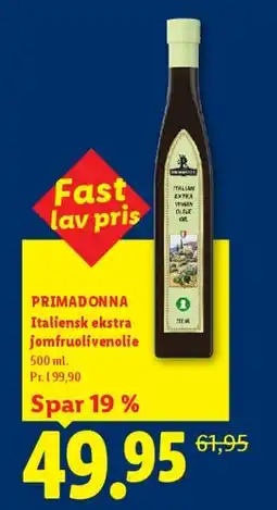 Lidl Primadonna Italiensk ekstra jomfruolivenolie tilbud