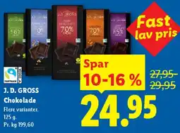 Lidl J. D. GROSS Chokolade (flere varianter) tilbud