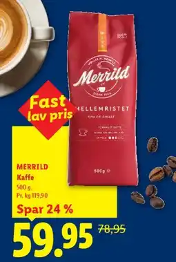 Lidl MERRILD Kaffe 500 g tilbud