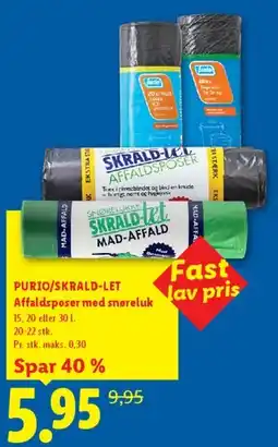 Lidl PURIO/SKRALD-LET Affaldsposer tilbud