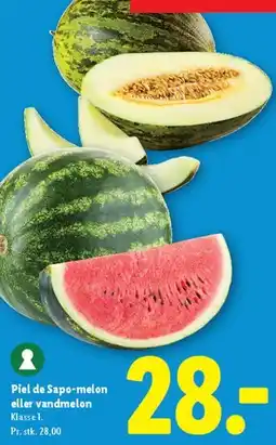 Lidl Piel de Sapo-melon eller vandmelon tilbud