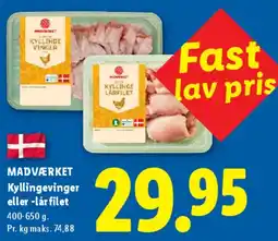 Lidl MADVÆRKET Kyllingevinger eller - lår filet tilbud