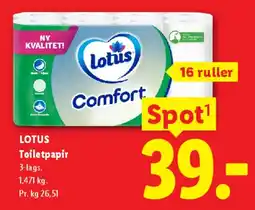 Lidl Lotus Comfort Toiletpapir tilbud