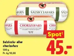 Lidl Salsiccia- eller chorizofars tilbud