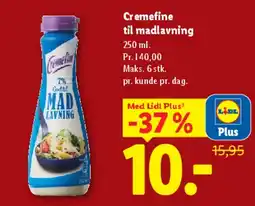 Lidl Cremefine til madlavning tilbud