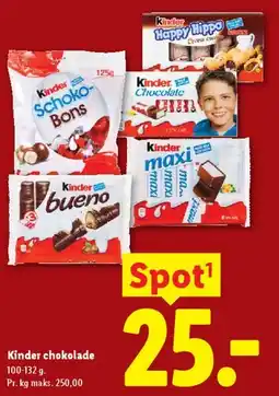 Lidl Kinder chokolade tilbud